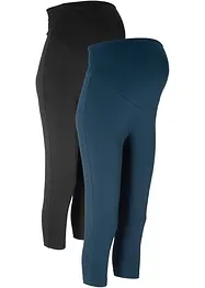 Leggings capri prémaman (pacco da 2), bonprix