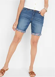 Bermuda in jeans straight, a vita media, bonprix