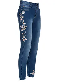 Jeans con ricami a vita media, bonprix