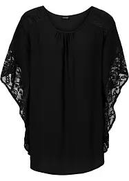 Blusa con pizzo in poliestere riciclato, bonprix