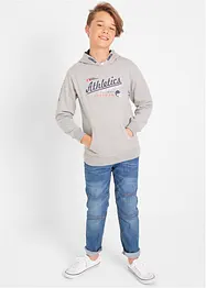 Jeans elasticizzati con rinforzo al ginocchio regular fit, a vita media, bonprix
