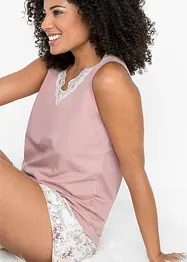 Pigiama estivo con pizzo raffinato, bonprix