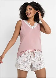 Pigiama estivo con pizzo raffinato, bonprix