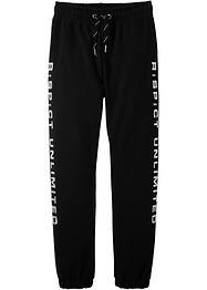 Pantaloni in felpa con stampa argento slim fit, bpc bonprix collection