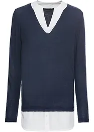 Maglione con inserto di camicia, bonprix