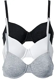 Reggiseno t-shirt con ferretto in cotone biologico (pacco da 3), bonprix