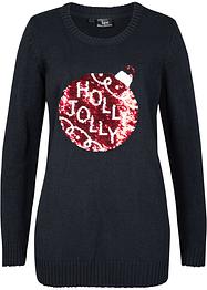 Maglione natalizio con paillettes reversibili, bpc bonprix collection