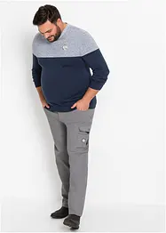 Maglione in filato fine in color block con cotone, bonprix