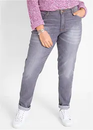 Mom jeans elasticizzati comfort, vita media, bonprix