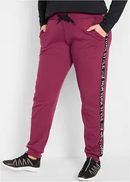 Pantaloni in felpa con fascette e scritta statement, bonprix