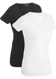 T-shirt lunga con scritta (pacco da 2), bonprix