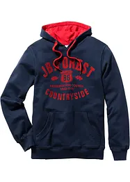 Felpa con cappuccio e stampa floccata, bonprix