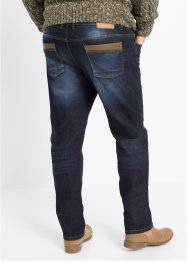 Jeans elasticizzati con similpelle slim fit, straight, John Baner JEANSWEAR