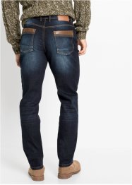 Jeans elasticizzati con similpelle slim fit straight, John Baner JEANSWEAR