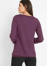 Maglia a maniche lunghe in puro cotone con elastico, bonprix