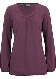 Maglia a maniche lunghe in puro cotone con elastico, bonprix