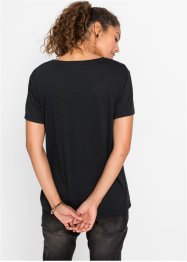 T-shirt lunga con scollo a V, bonprix