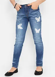 Jeans con farfalle applicate, bonprix