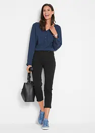 Jeans con cinta comoda slim fit, a vita media, bonprix