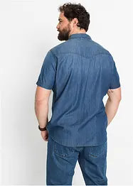 Camicia a maniche corte in jeans di puro cotone biologico, slim fit, bonprix