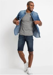 Bermuda di jeans elasticizzati slim fit, bonprix