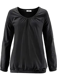 Maglia a maniche lunghe in puro cotone con elastico, bonprix