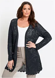 Cardigan lungo traforato, bonprix