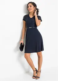 Miniabito con pizzo e cintura, bonprix