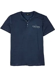 Maglia serafino a maniche corte in puro cotone effetto lavato, bonprix