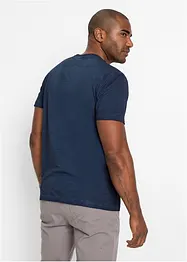 Maglia serafino a maniche corte in puro cotone effetto lavato, bonprix