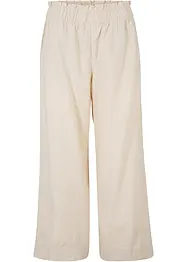 Pantaloni culotte cropped in misto lino, bonprix