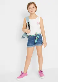 Shorts di jeans con cintura, vita media, bonprix