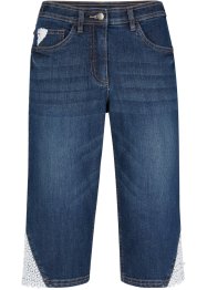 Bermuda di jeans elasticizzati con pizzo e cinta comoda, bpc bonprix collection