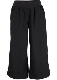 Pantaloni larghi cropped in misto lino con cinta comoda, bpc bonprix collection