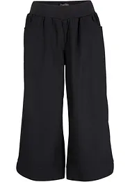 Pantaloni larghi cropped in misto lino con cinta comoda, bonprix