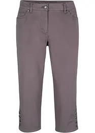 Pantaloni capri in cotone con cinta comoda e bottoni., bonprix