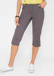 Pantaloni capri in cotone con cinta comoda e bottoni., bonprix