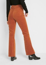 Pantaloni a zampa in velluto elasticizzato con cinta comoda a vita alta, bpc bonprix collection