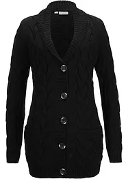 Cardigan con collo a scialle e lavorazione a trecce, bonprix