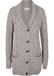 Cardigan con collo a scialle e lavorazione a trecce, bonprix