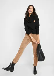 Maglione in filato fine con collo ampio, bonprix