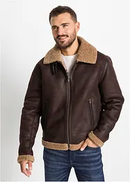 Giacca in similpelle con fodera teddy, bonprix