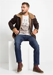 Giacca in similpelle con fodera teddy, bonprix