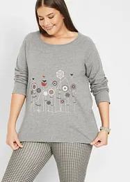 Maglia lunga oversize con scollo rotondo, bonprix