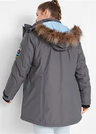 Giacca lunga tecnica outdoor con cappuccio impermeabile, bonprix