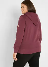 Felpa con zip e cappuccio in puro cotone, bonprix
