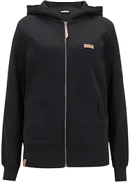 Felpa con zip e cappuccio in puro cotone, bonprix