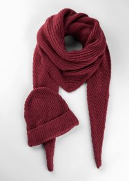 Scialle e berretto in maglia sostenibili (set 2 pezzi), bpc bonprix collection