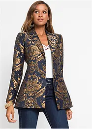 Cappotto corto in fantasia jacquard dorata, bonprix