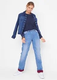 Jeans termici straight, a vita media, bonprix